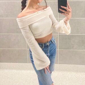 Over the Shoulder Long Sleeve Top SHEIN NWT